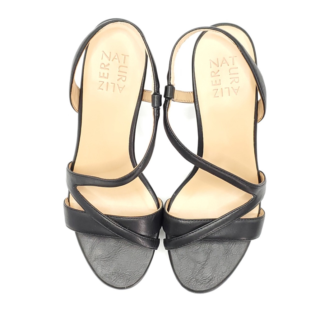 Naturalizer Abby Platform Heeled Slingback Sandals Black Womens Size 7M - Picture 9 of 11
